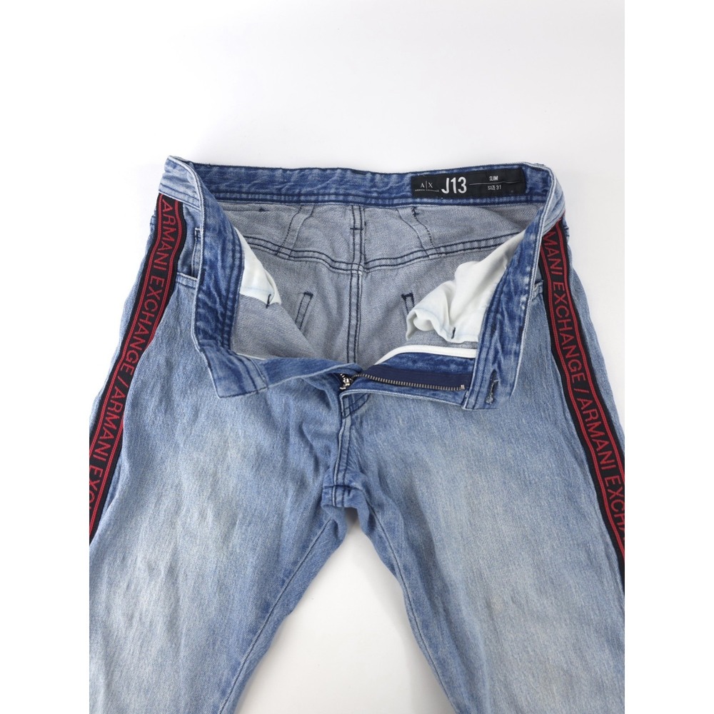 A/X J13 Slim Jeans light wash with Armani Exchange on the sides men's size 31 - Picture 6 of 11